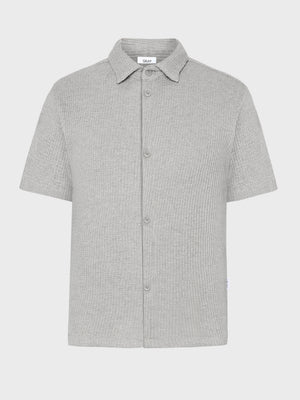 GRUNT GRAlfred Waffle SS Shirt Shirts Light Grey Melange