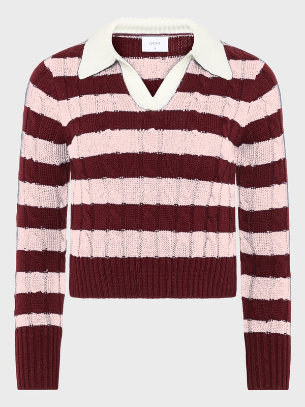GRUNT GRBertage LS Stripe Knit Knits Dusty Rose