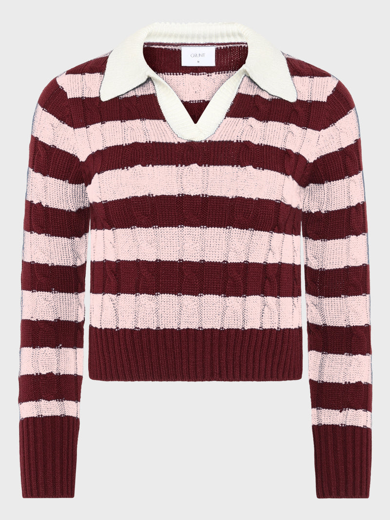 GRUNT GRBertage LS Stripe Knit Knits Dusty Rose