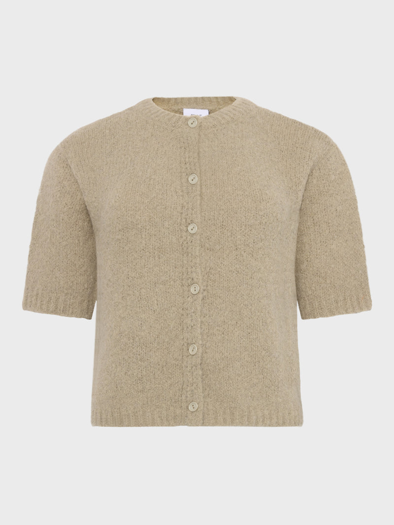 GRUNT GREvissa SS Knit Cardigan Knits Dust Green