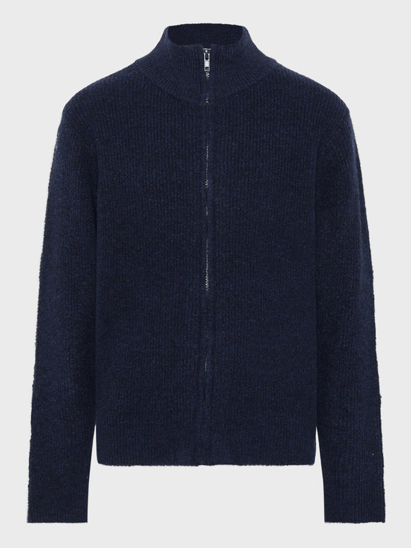 GRUNT GRGotfred LS Zip Brush Knit Knits Navy
