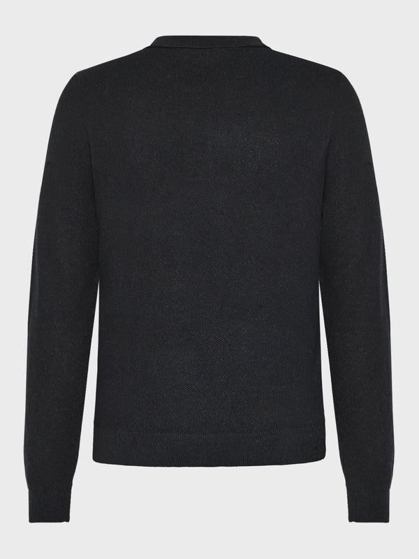GRUNT GRHam LS Polo Knit Knits Black Melange