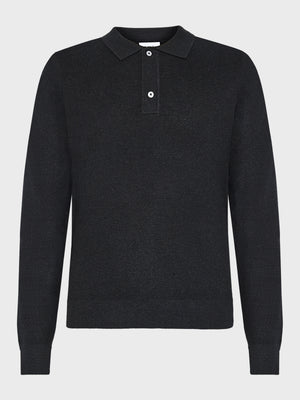 GRUNT GRHam LS Polo Knit Knits Black Melange