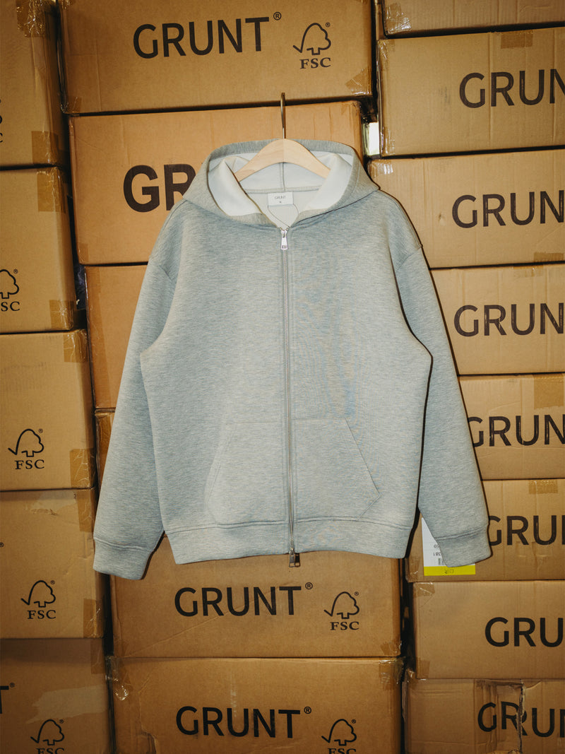 GRUNT GRHohen Scuba Zip Hood Jackets Grey Melange