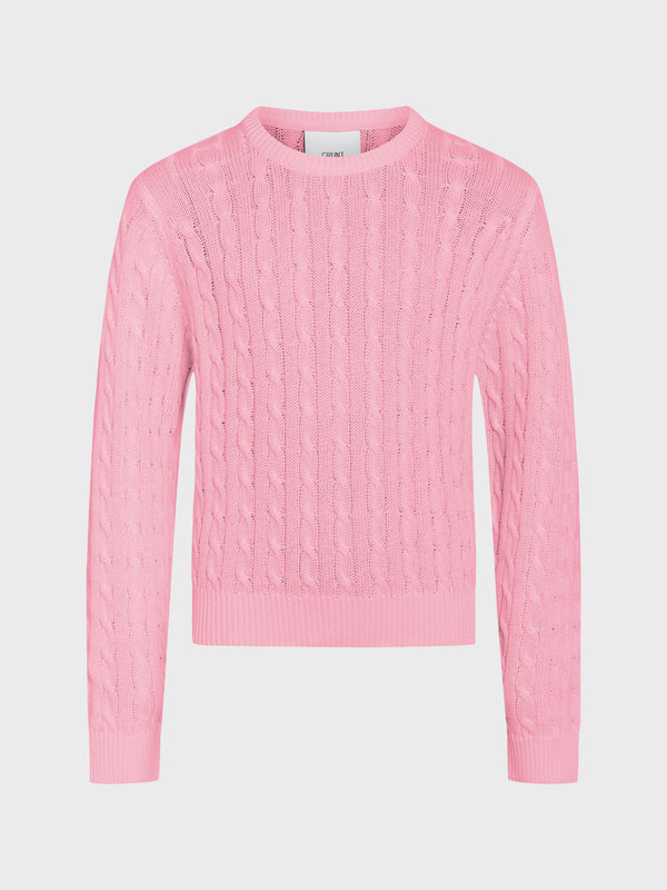 GRUNT GRLine Cable LS Knit Knits Light Pink