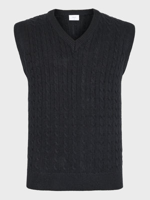 GRUNT GRMoro Knit Vest Knits Black Melange