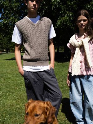 GRUNT GRMoro Knit Vest Knits Nature Melange