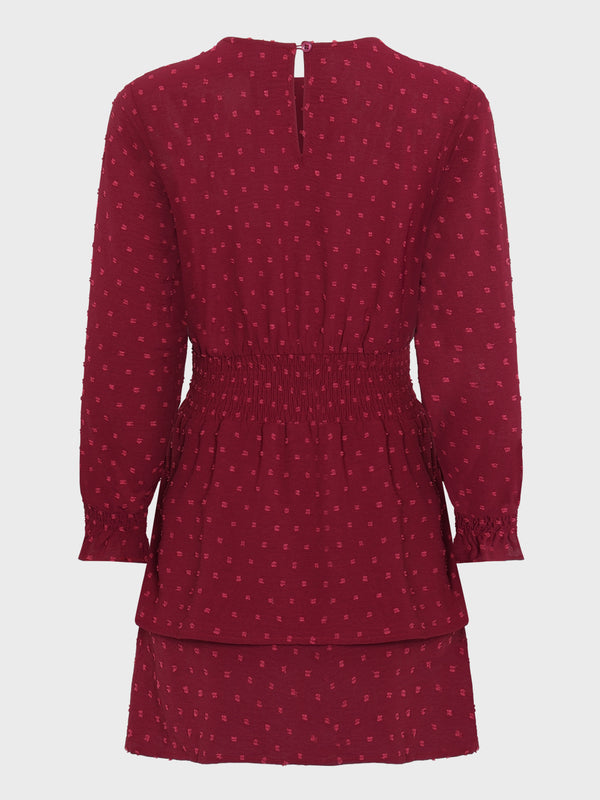 GRUNT GRSpelug Dot Dress Dresses Mørk rød