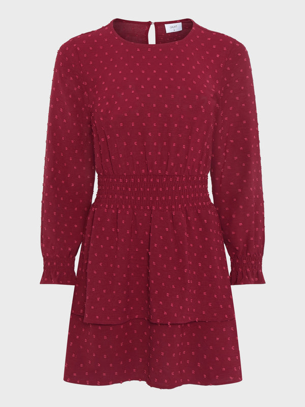 GRUNT GRSpelug Dot Dress Dresses Mørk rød