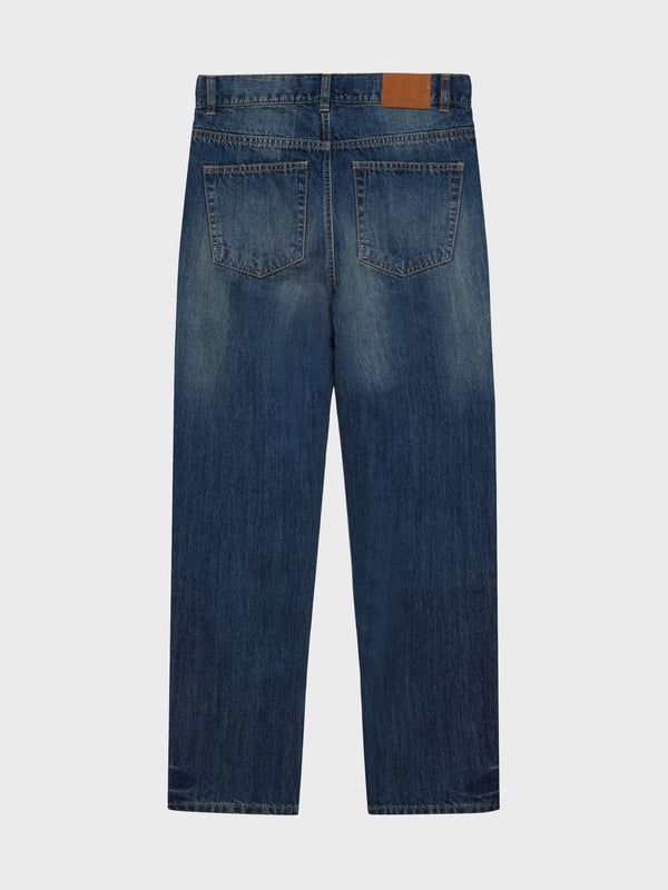 GRUNT GRStreet loose Dirty Washed Jeans Blue