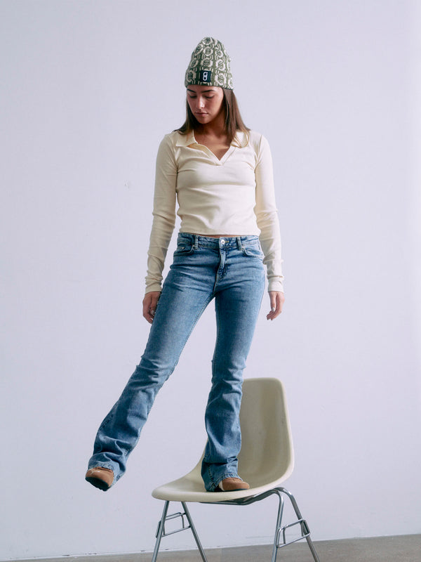 GRUNT GRTexas Low Flare Vintage Blue Jeans Vintage Blue