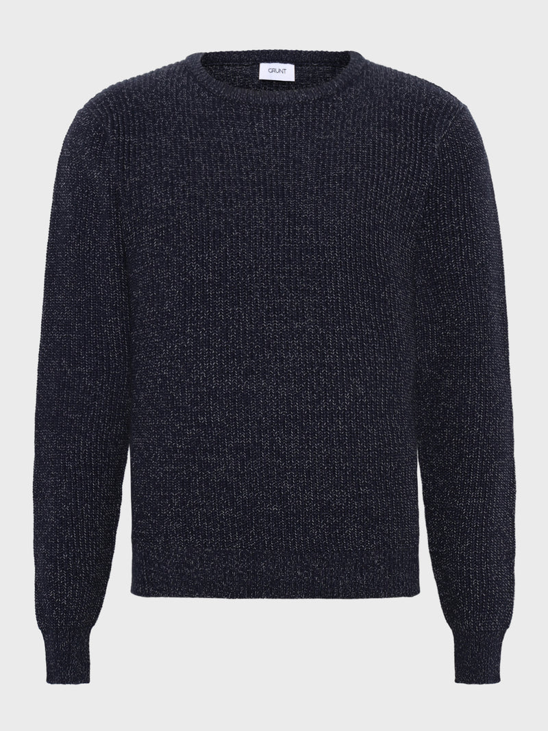 GRUNT GRTone LS Crew Knit Knits Navy Melange