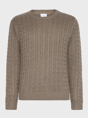 GRUNT GRTue Cable LS Knit Knits Nature Melange