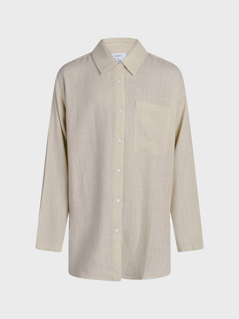 GRUNT Latti LS Linen Shirt Shirts Sand