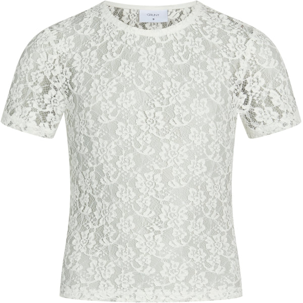 GRUNT Monata Lace Top T-Shirts Off White