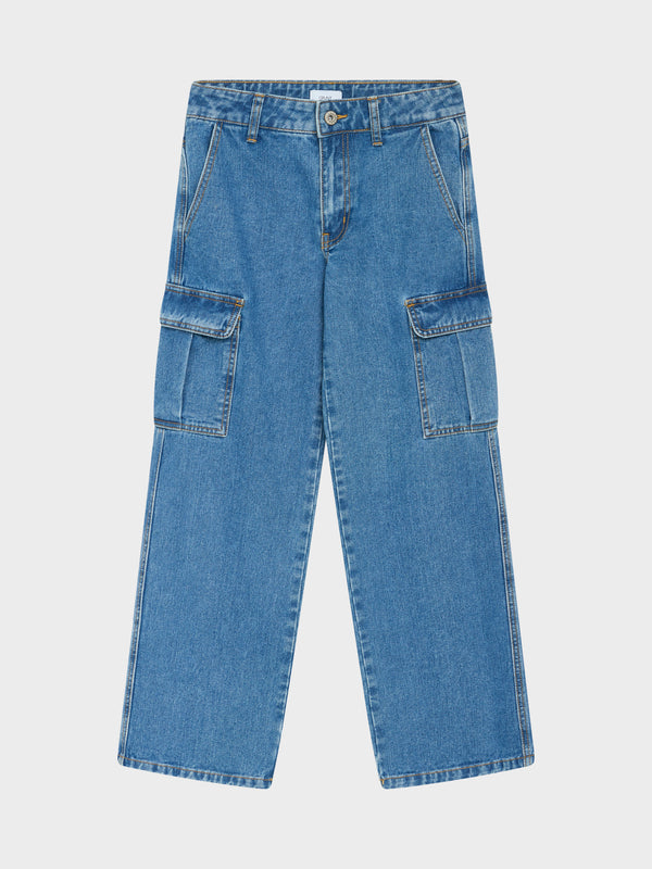 GRUNT Worki Low Waist Cargo Jeans Authentic Blue