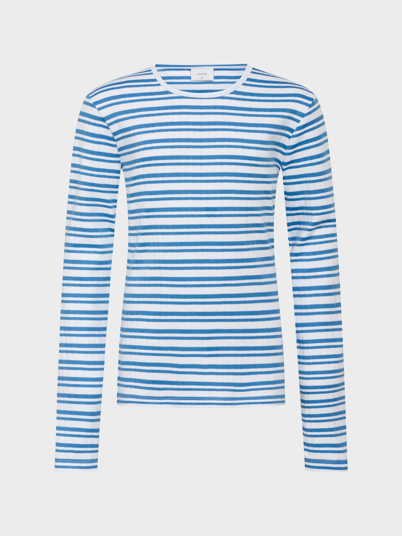 GRUNT Dopim Top LS T-Shirts Blue Stripe