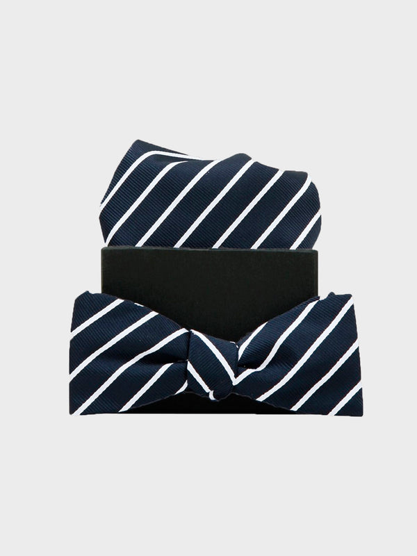 Formél Our Mél Stripe Bow Tie Accessories Navy-White