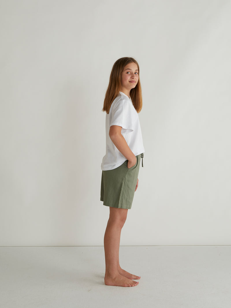 GRUNT Tanja Linen Shorts Shorts Army Green
