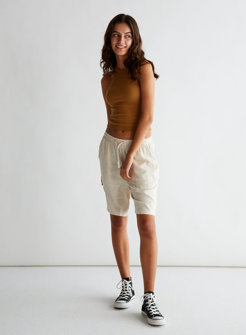 GRUNT Tanja Linen Shorts Shorts Sand