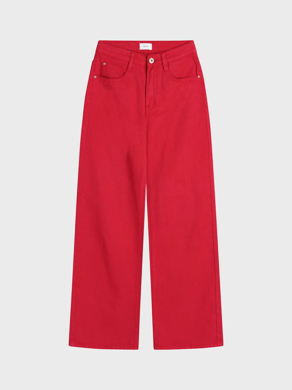 GRUNT Wide Leg Red Jeans Jeans Rød
